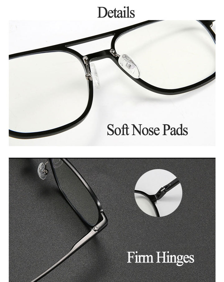 Hotochki Men's Full Rim Square Alloy Frame Eyeglasses 6113 Full Rim Hotochki