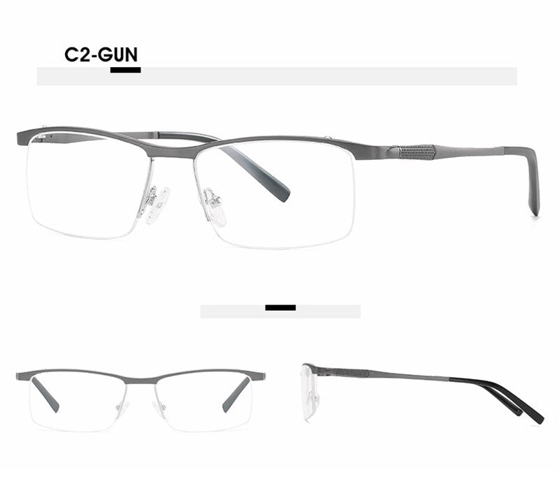 Hotony Unisex Semi Rim Square Alloy Frame Eyeglasses 6303 Semi Rim Hotony