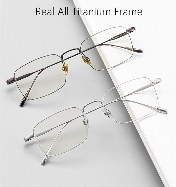 Yimaruili Men's Full Rim Titanium Alloy Frame Eyeglasses SC10T Full Rim Yimaruili Eyeglasses