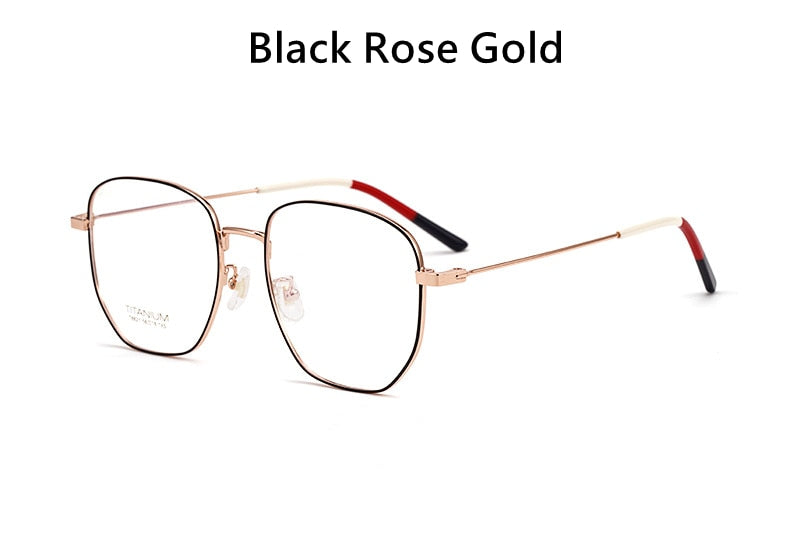 Yimaruili Unisex Full Rim Titanium Polygon Frame Eyeglasses T8821 Full Rim Yimaruili Eyeglasses