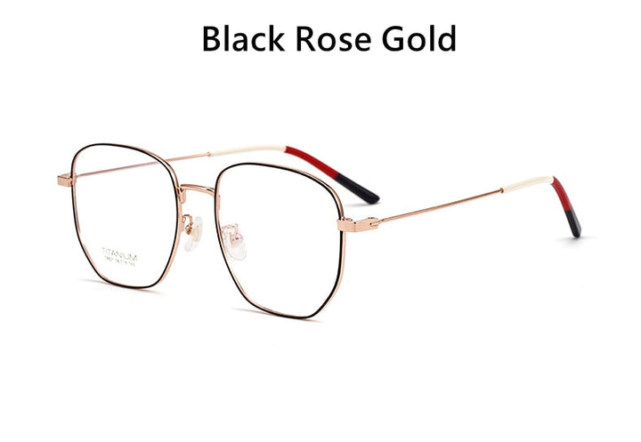 Yimaruili Unisex Full Rim Titanium Polygon Frame Eyeglasses T8821 Full Rim Yimaruili Eyeglasses