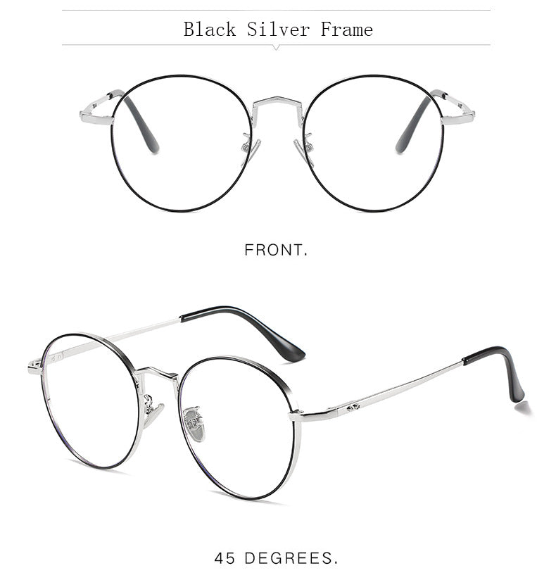 Hdcrafter Unisex Full Rim Round Alloy Frame Eyeglasses Anti Blue Light Lenses 2355 Full Rim Hdcrafter Eyeglasses