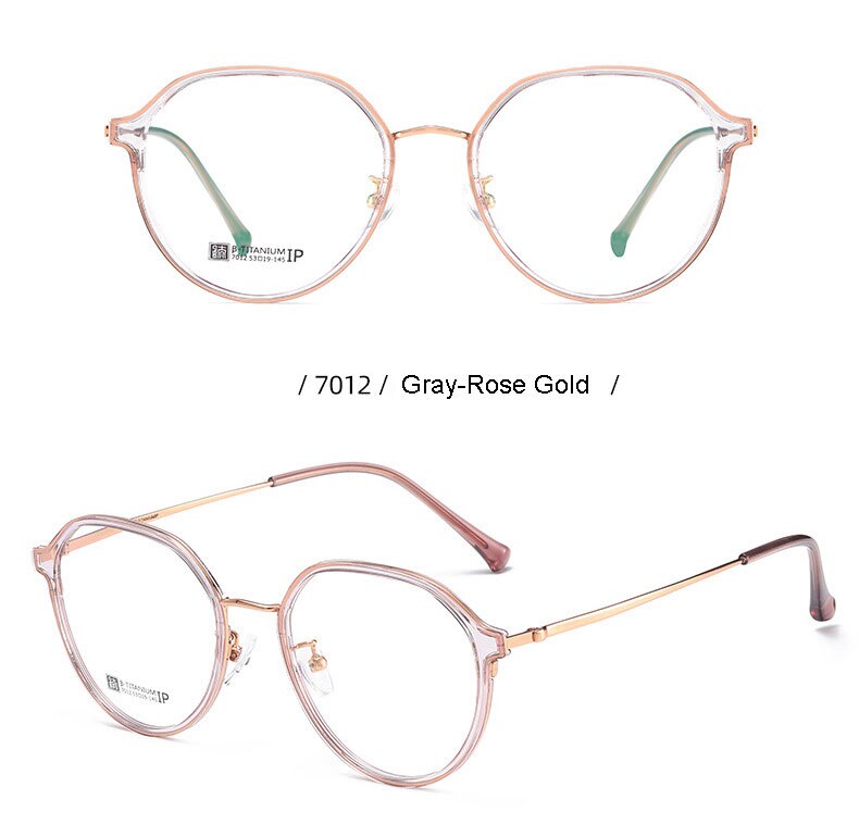 Hotochski Unisex Full Rim Round Beta Titanium Frame Eyeglasses 7012 Full Rim Hotochki