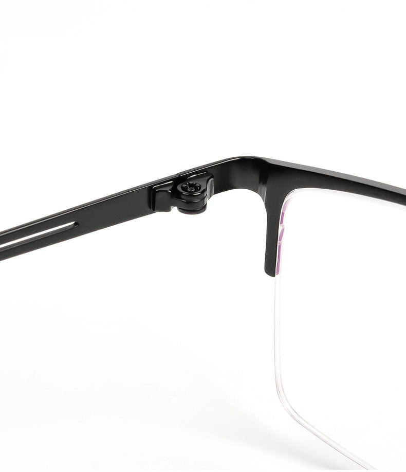 Reven Jate Men's Semi Rim Square Titanium Eyeglasses Ej8606 Semi Rim Reven Jate