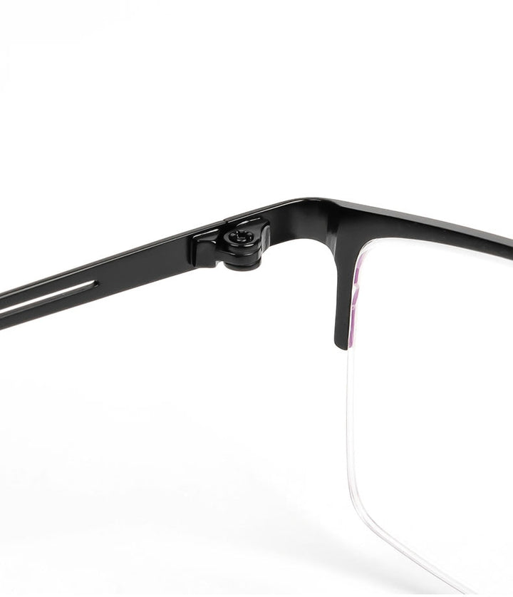 Reven Jate Men's Semi Rim Square Titanium Eyeglasses Ej8606 Semi Rim Reven Jate