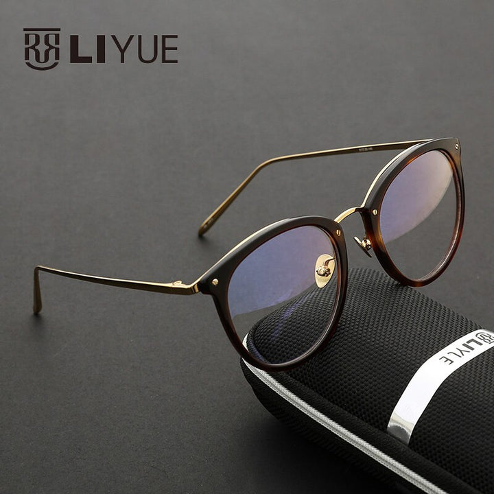 Oveliness Unisex Full Rim Round Alloy Acetate Eyeglasses 251 Full Rim Oveliness