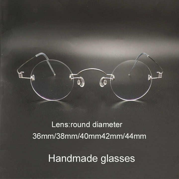 Yujo Unisex Rimless Small Round Screwless Stainless Steel Reading Glasses Y020 Reading Glasses Yujo