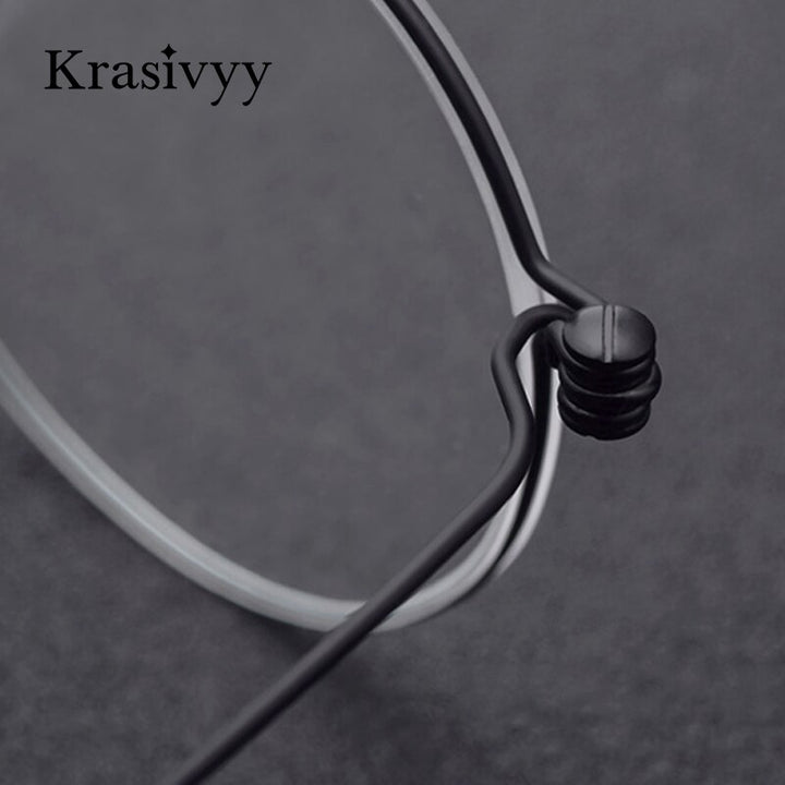 Krasivyy Men's Full Rim Round Screwless Titanium Eyeglasses Kr67510 Full Rim Krasivyy   