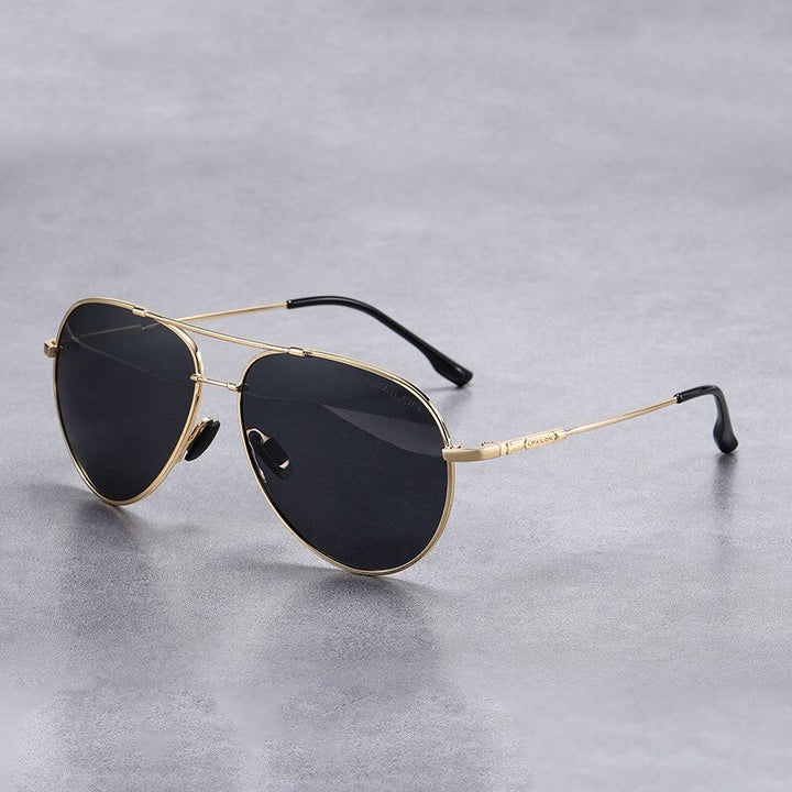 Yimaruili Men's Full Rim Double Bridge Alloy Frame Polarized Sunglasses 889 Sunglasses Yimaruili Sunglasses GOLD Other