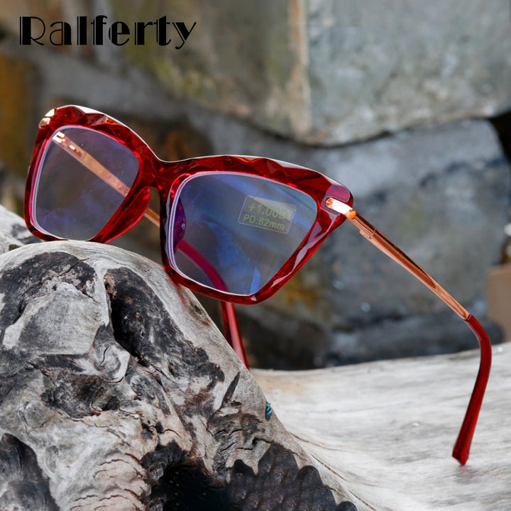 Ralferty Women's Full Rim Cat Eye Acetate Reading Glasses 7533 Reading Glasses Ralferty