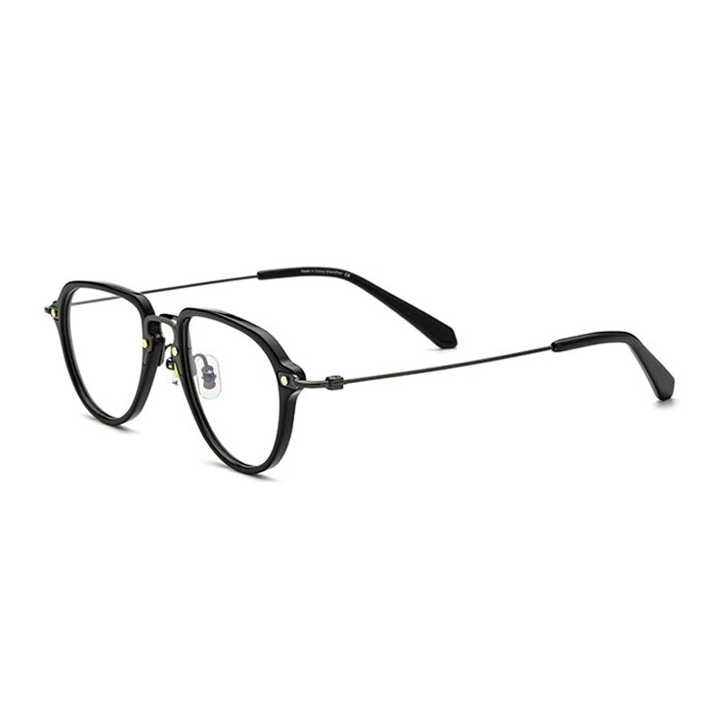 Gatenac Unisex Full Rim Square Acetate Titanium Frame Eyeglasses Gxyj631 Full Rim Gatenac 3  