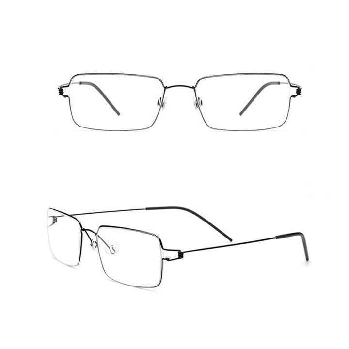Yimaruili Unisex Full Rim Screwless Titanium Alloy Frame Eyeglasses 28606 Full Rim Yimaruili Eyeglasses Black
