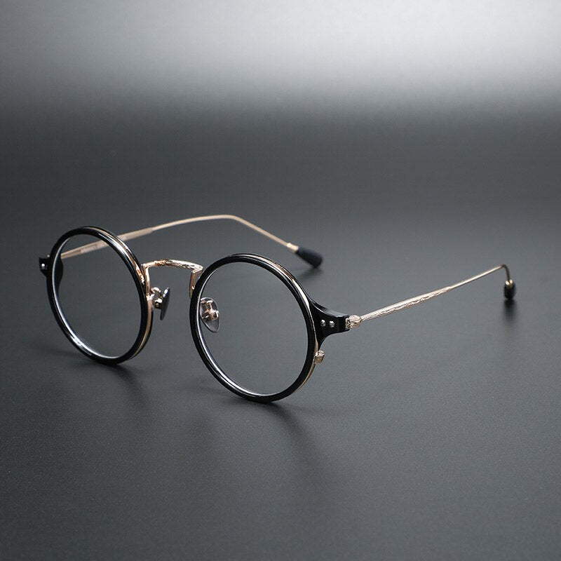 Cubojue Unisex Full Rim Round Acetate Alloy Myopia Reading Glasses M Reading Glasses Cubojue