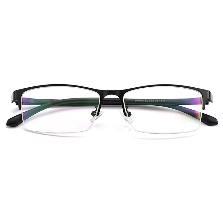 Gmei Men's Semi Rim Rectangle Alloy Eyeglasses S61006 Semi Rim Gmei Optical