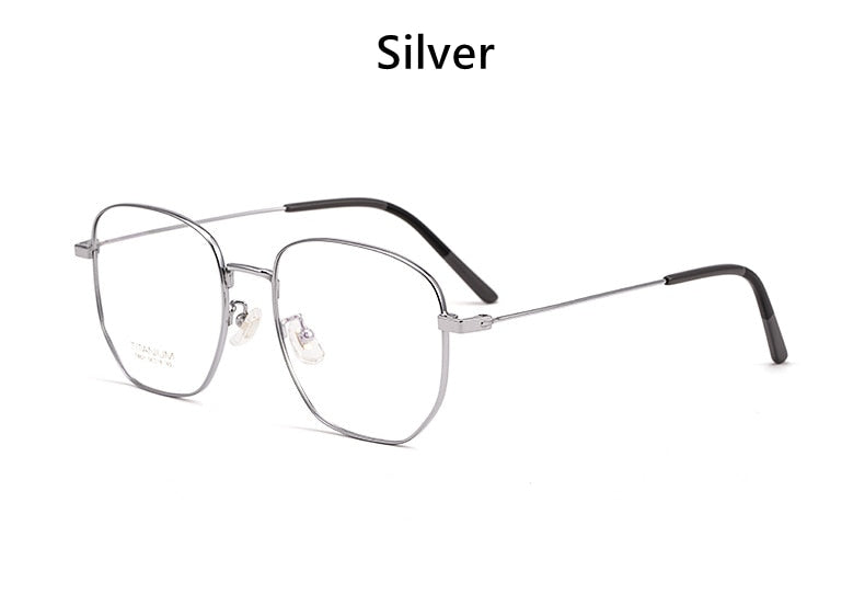 Yimaruili Unisex Full Rim Titanium Polygon Frame Eyeglasses T8821 Full Rim Yimaruili Eyeglasses