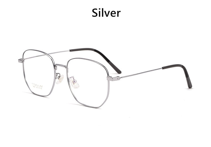 Yimaruili Unisex Full Rim Titanium Polygon Frame Eyeglasses T8821 Full Rim Yimaruili Eyeglasses