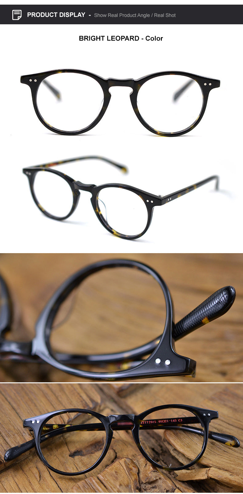 Chashma Men's Full Rim Round Acetate Frame Eyeglasses 2172015 Full Rim Chashma