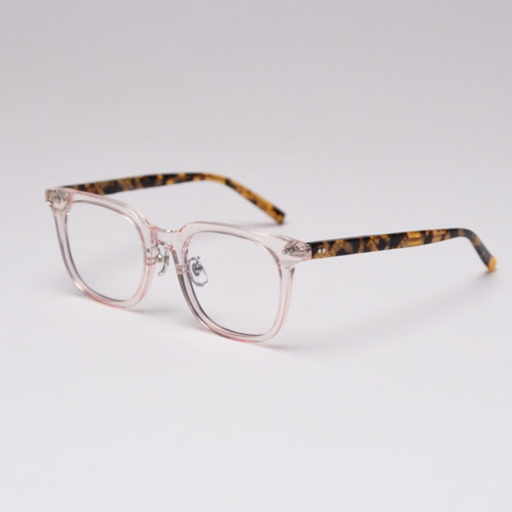 CCspace Unisex Full Rim Square Tr 90 Titanium Frame Eyeglasses 47398 Full Rim CCspace C4leopard