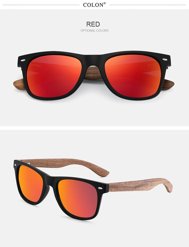 Yimaruili Men's Full Rim Wood Resin Frame HD Polarized Sunglasses 8004 Sunglasses Yimaruili Sunglasses