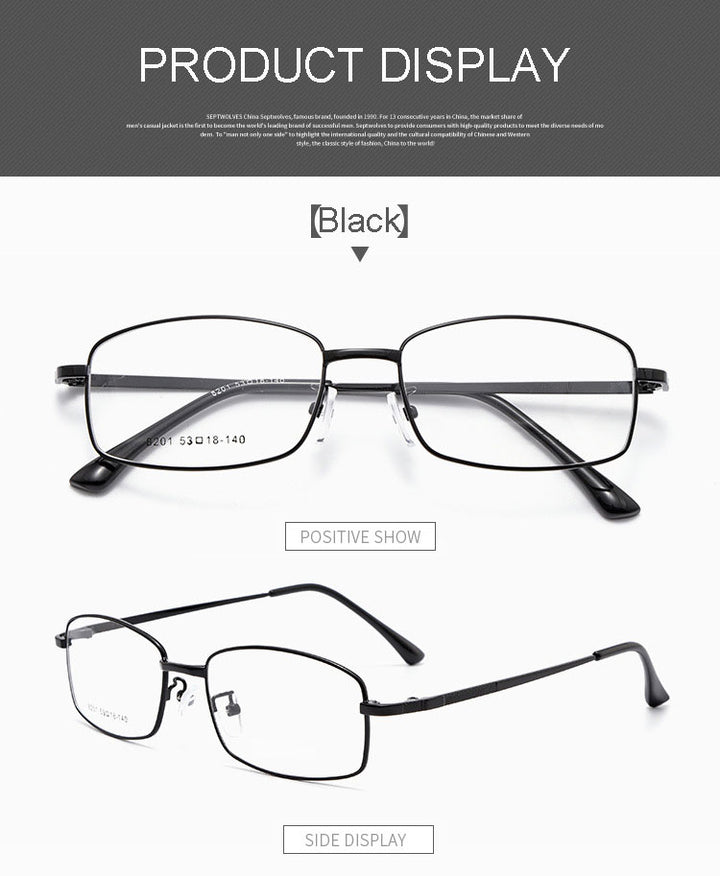Hotochki Men's Full Rim Titanium Alloy Frame Eyeglasses 8201 Full Rim Hotochki