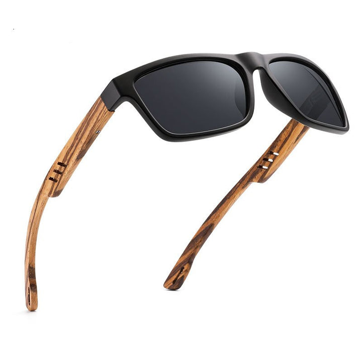 Yimaruili Unisex Full Rim Rectangular Wooden Frame Polarized Lens Sunglasses 8016 Sunglasses Yimaruili Sunglasses   