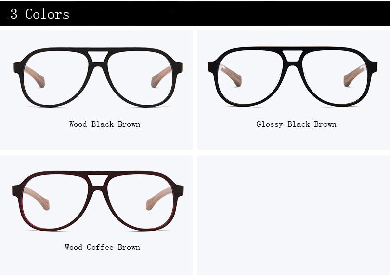 Hdcrafter Unisex Full Rim Double Bridge Round Wood Frame Eyeglasses 7428d Full Rim Hdcrafter Eyeglasses
