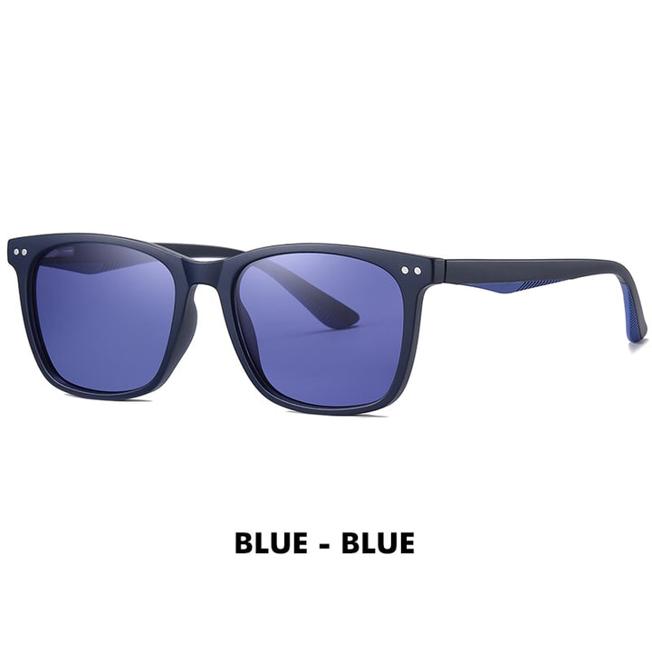 Lm Unisex Full Rim Square TR 90 Titanium Frame Polarized Sunglasses WLM3399 Sunglasses Lm Blue-Blue
