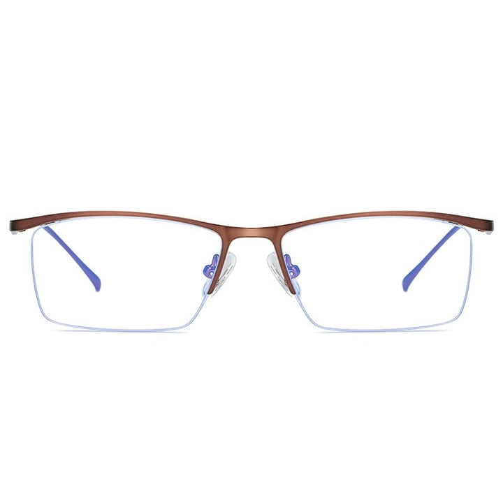 Yimaruili Men's Semi Rim Alloy Frame Eyeglasses 5910 Semi Rim Yimaruili Eyeglasses