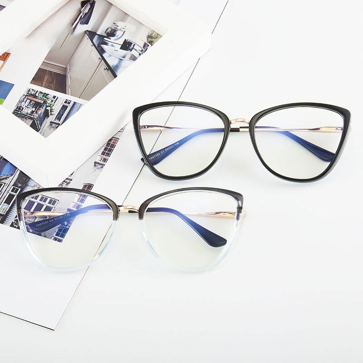 Hotony Women's Full Rim TR 90 Resin Cat Eye Frame Eyeglasses 7033 Full Rim Hotony