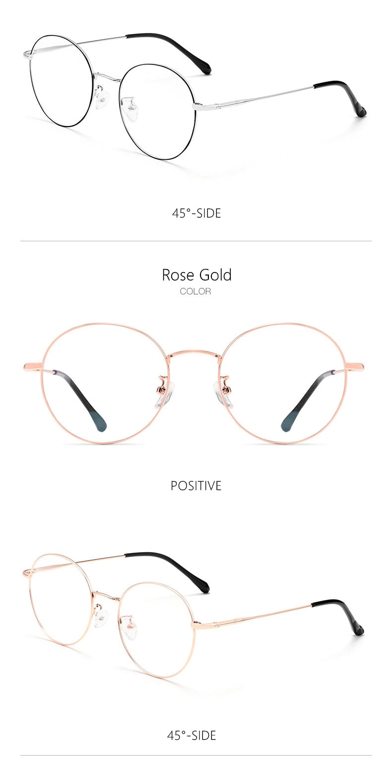 Yimaruili Unisex Full Rim β Titanium Round Frame Eyeglasses 6621X Full Rim Yimaruili Eyeglasses