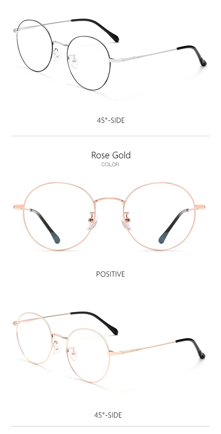 Yimaruili Unisex Full Rim β Titanium Round Frame Eyeglasses 6621X Full Rim Yimaruili Eyeglasses