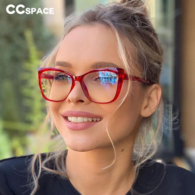 CCspace Unisex Full Rim Square Cat Eye Tr 90 Titanium Frame Eyeglasses 51014 Full Rim CCspace