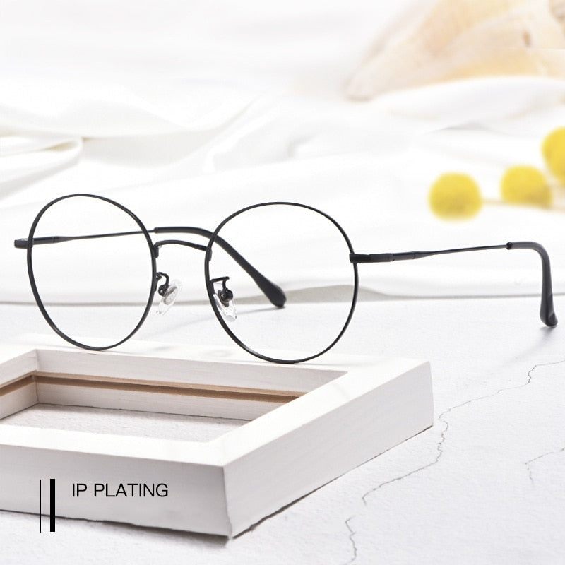 Yimaruili Unisex Full Rim β Titanium Round Frame Eyeglasses 6621X Full Rim Yimaruili Eyeglasses