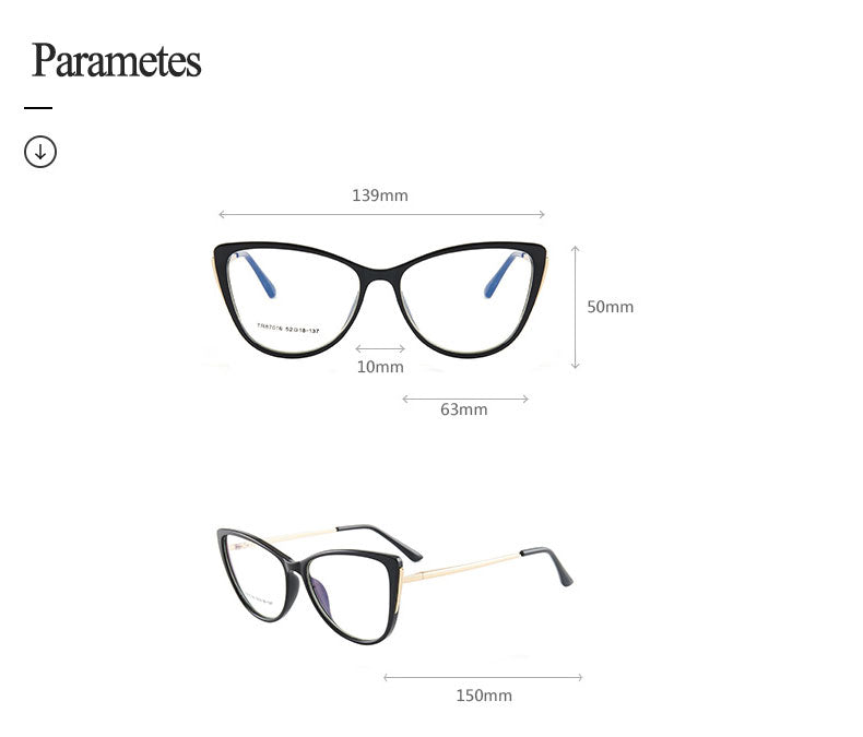Hotony Women's Full Rim TR 90 Resin Cat Eye Frame Eyeglasses 7016 Full Rim Hotony
