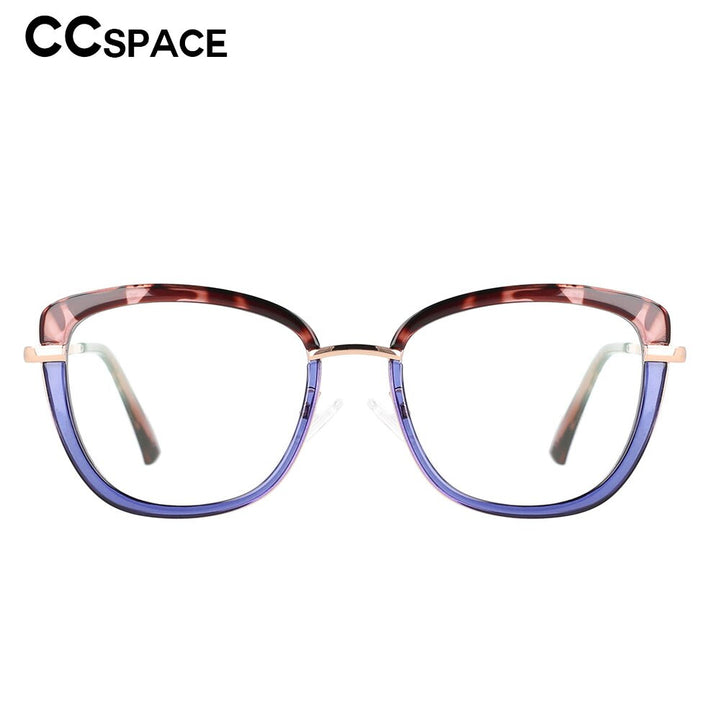 CCspace Women's Full Rim Square Cat Eye Tr 90 Titanium Frame Eyeglasses 53041 Full Rim CCspace