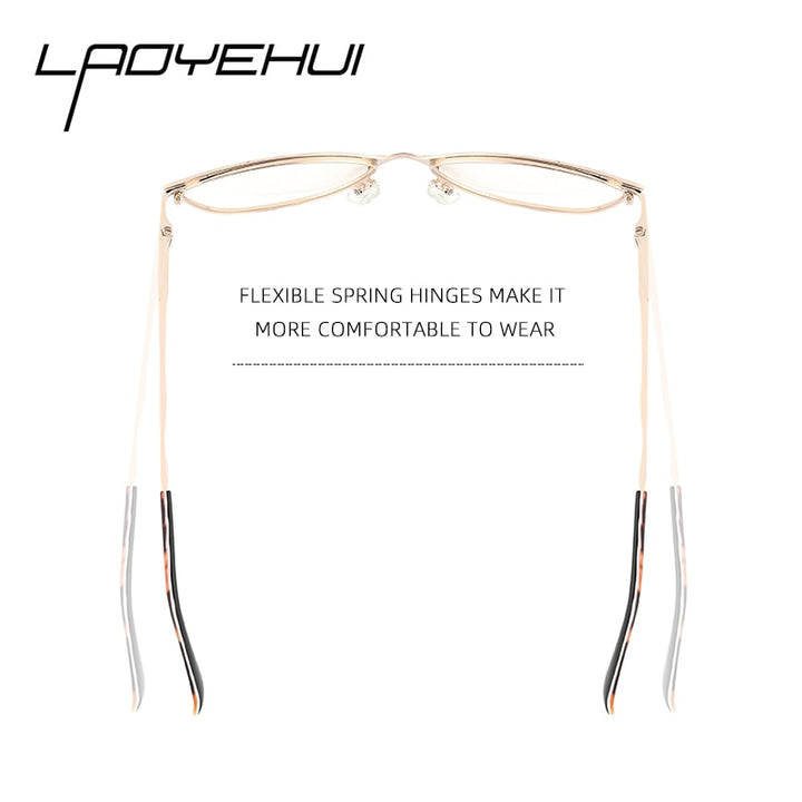 Laoyehui Women's Eyeglasses Cat Eye Alloy Frame 18026 Full Rim Laoyehui