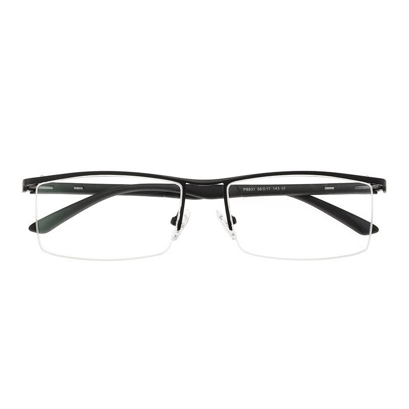 Reven Jate Unisex Semi Rim Square Tr 90 Alloy Eyeglasses P8831 Semi Rim Reven Jate
