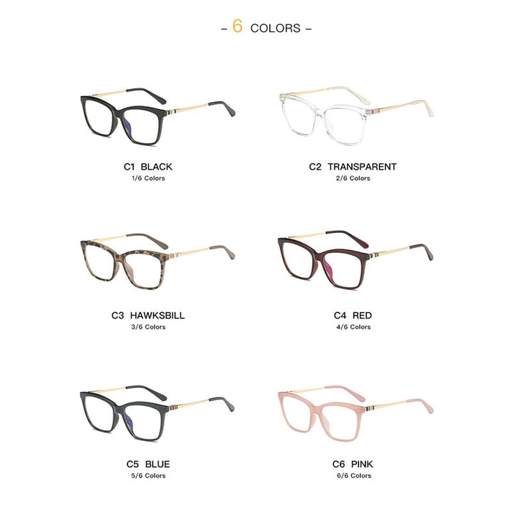 Hotochki Women's Full Rim Round TR-90 Resin Alloy Frame Eyeglasses 2060 Full Rim Hotochki