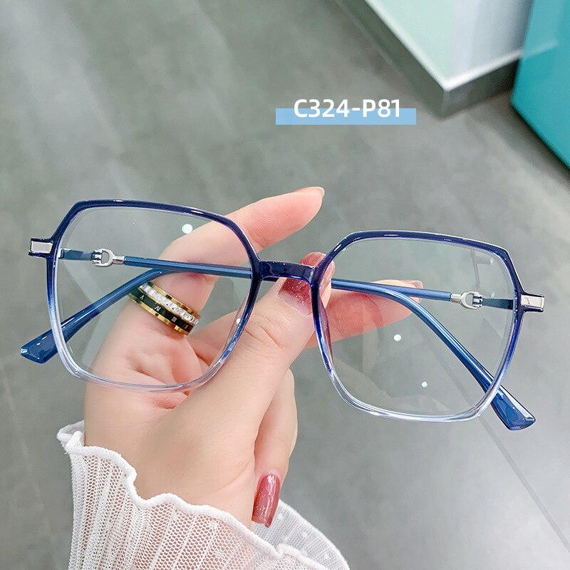 Hotony Women's Full Rim TR 90 Resin Square Frame Eyeglasses Lk303 Full Rim Hotony C324-P81