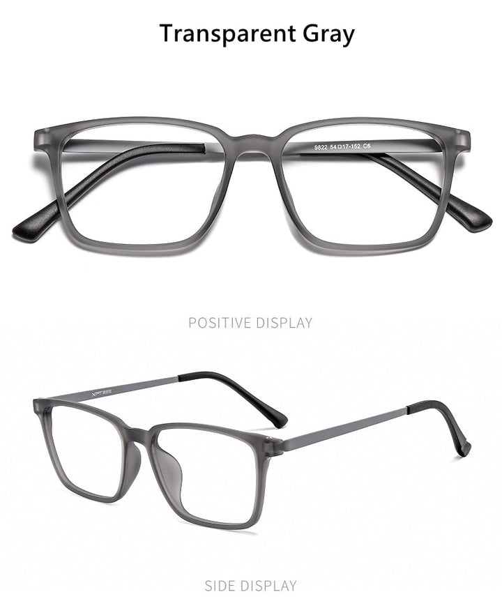 Yimaruili Men's Full Rim Square Titanium Frame Eyeglasses 9822 Full Rim Yimaruili Eyeglasses