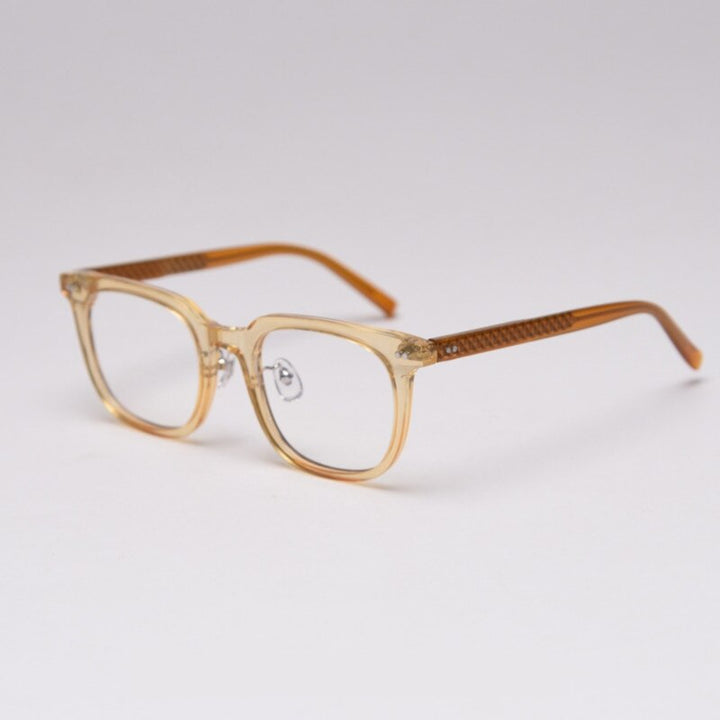 CCspace Unisex Full Rim Square Tr 90 Titanium Frame Eyeglasses 47398 Full Rim CCspace C3yellow