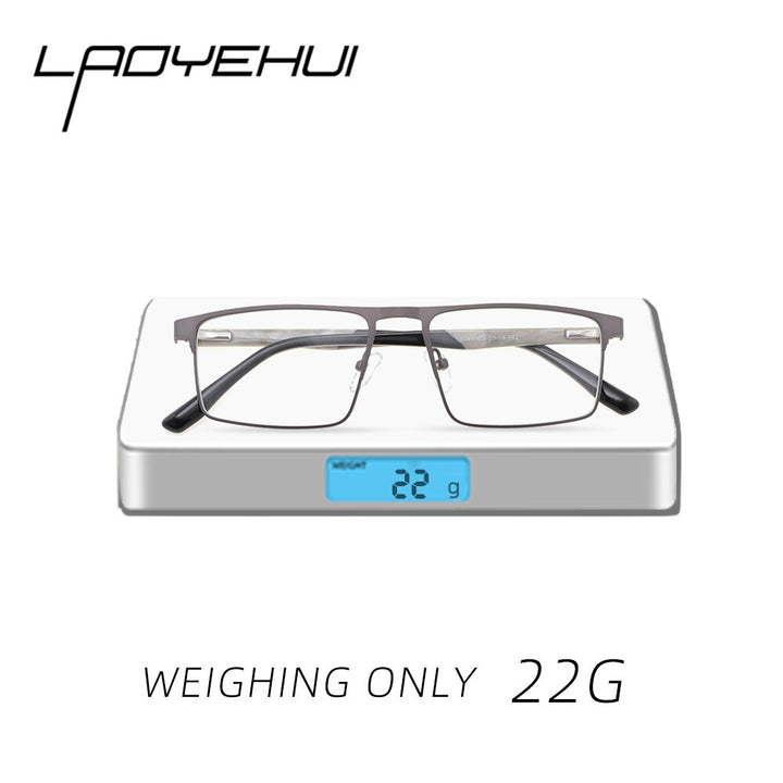 Laoyehui Men's Eyeglasses Square Alloy Reading Glasses 18407 Reading Glasses Laoyehui