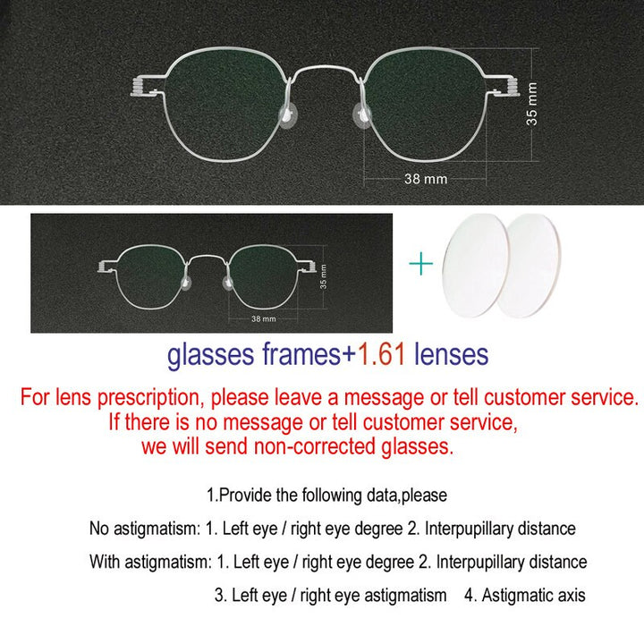 Yujo Unisex Polygonal Full Rim Stainless Steel Eyeglasses Y029 Full Rim Yujo Radiation protection China