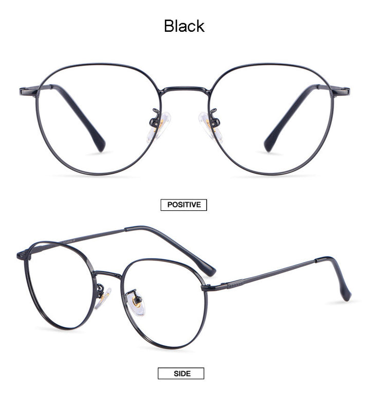 Hotony Unisex Full Rim Titanium Alloy Polygonal Frame Eyeglasses 80047 Full Rim Hotony