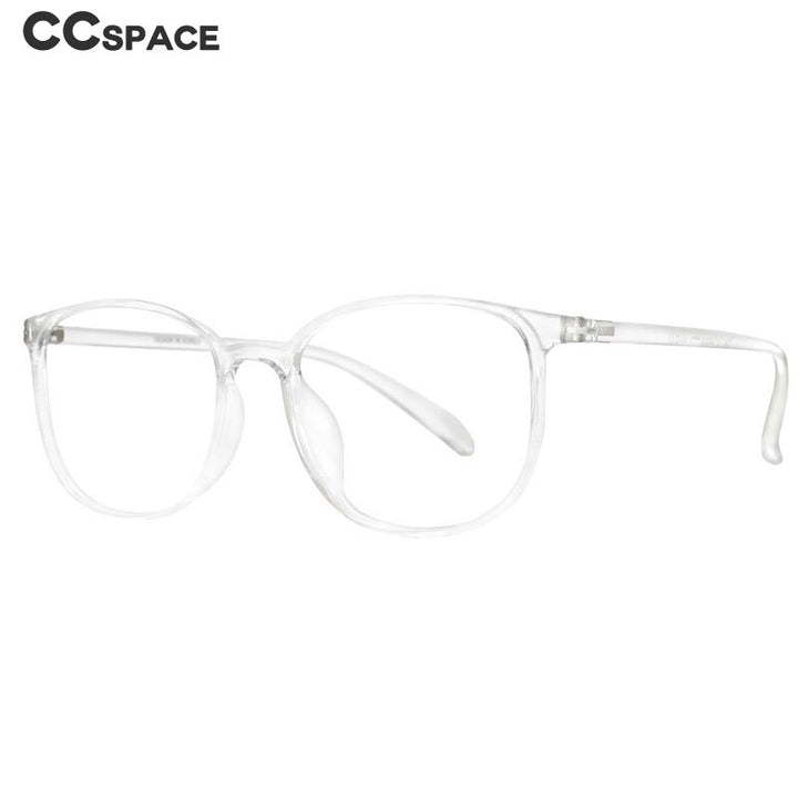 CCspace Unisex Full Rim Round Square Tr 90 Titanium Frame Eyeglasses 53870 Full Rim CCspace