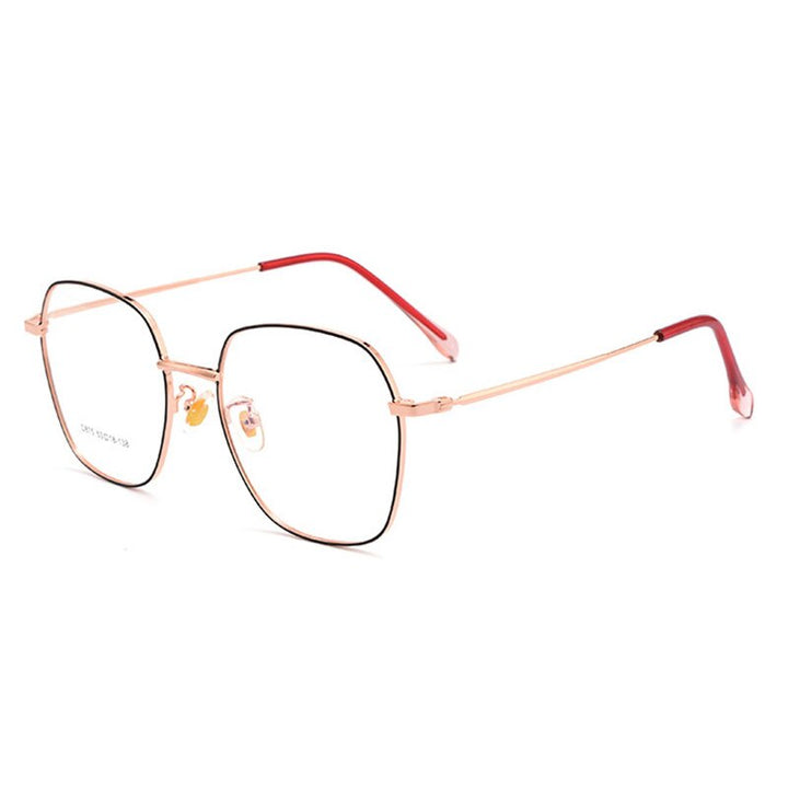 Hotony Unisex Full Rim Polygon Alloy Frame Spring Hinge Eyeglasses D875 Full Rim Hotony
