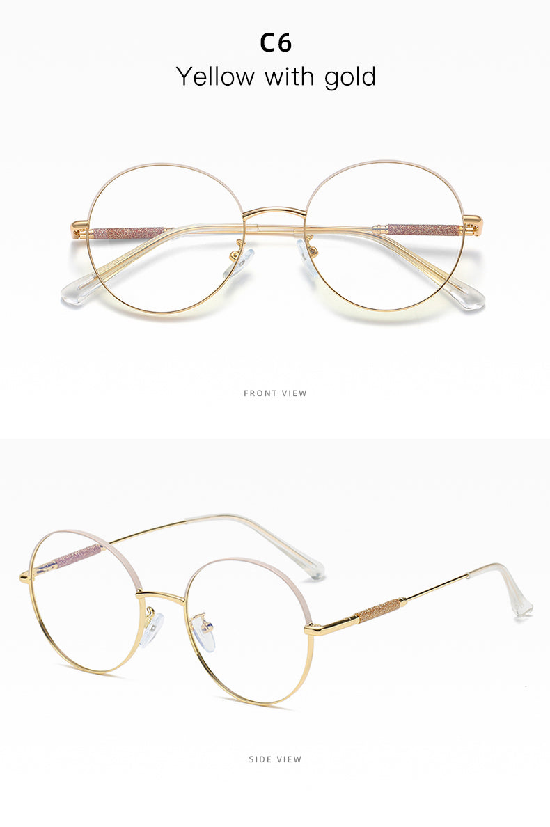 Hotony Women's Full Rim Round Alloy Frame Eyeglasses 95818 Full Rim Hotony