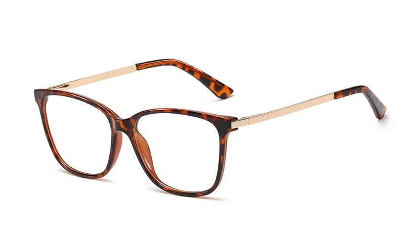 CCspace Unisex Full Rim Square Cat Eye Tr 90 Titanium Frame Eyeglasses 48152 Full Rim CCspace C2leopard