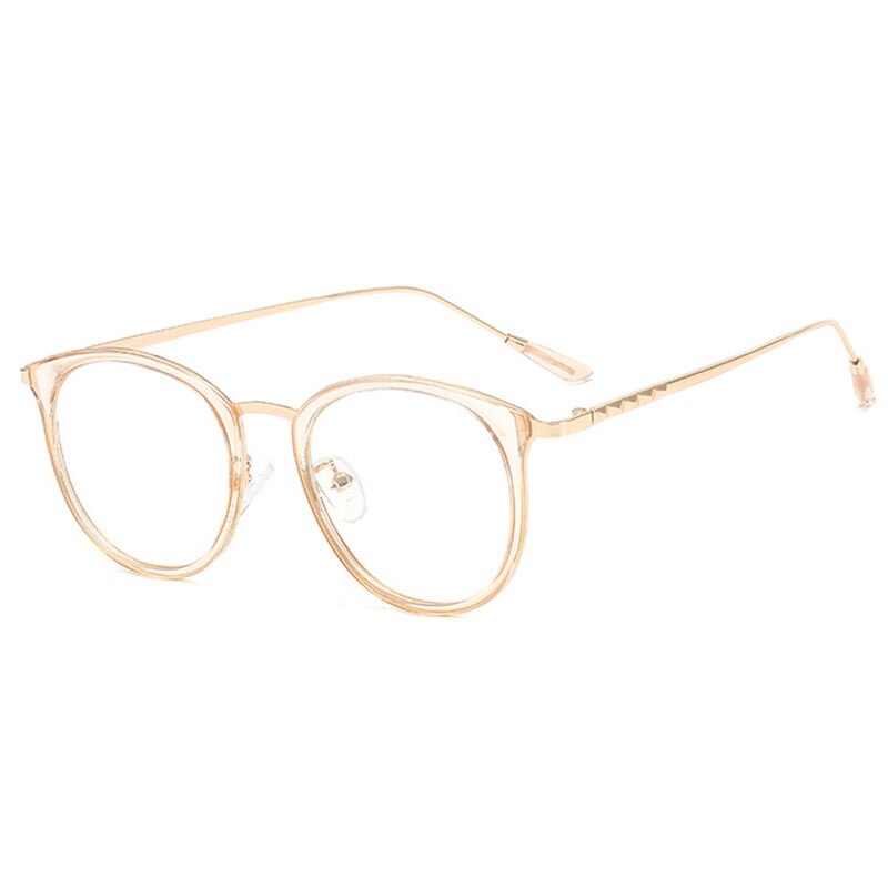 Hotony Unisex Full Rim Acetate Round Frame Eyeglasses 9237 Full Rim Hotony Champagne