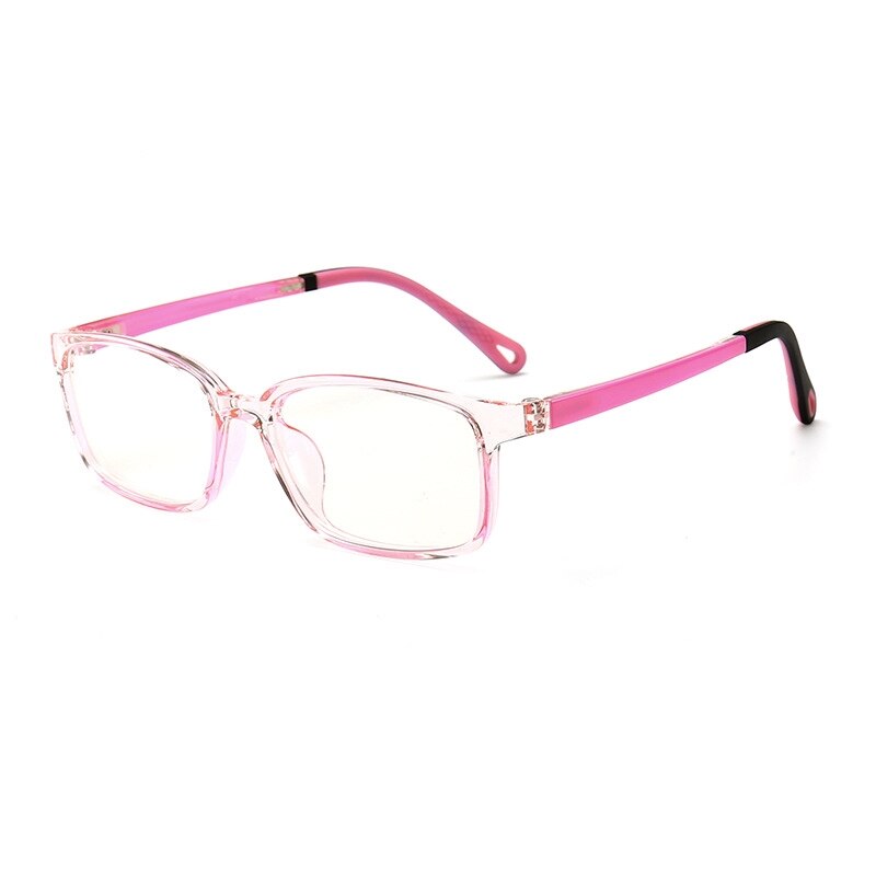 Yimaruili Unisex Children's Full Rim Silicone Frame Eyeglasses F1817 Full Rim Yimaruili Eyeglasses Transparent Pink  